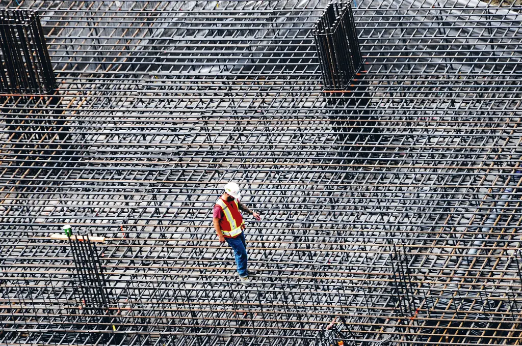 Contrôle du ferraillage d'une dalle avant coulage du béton